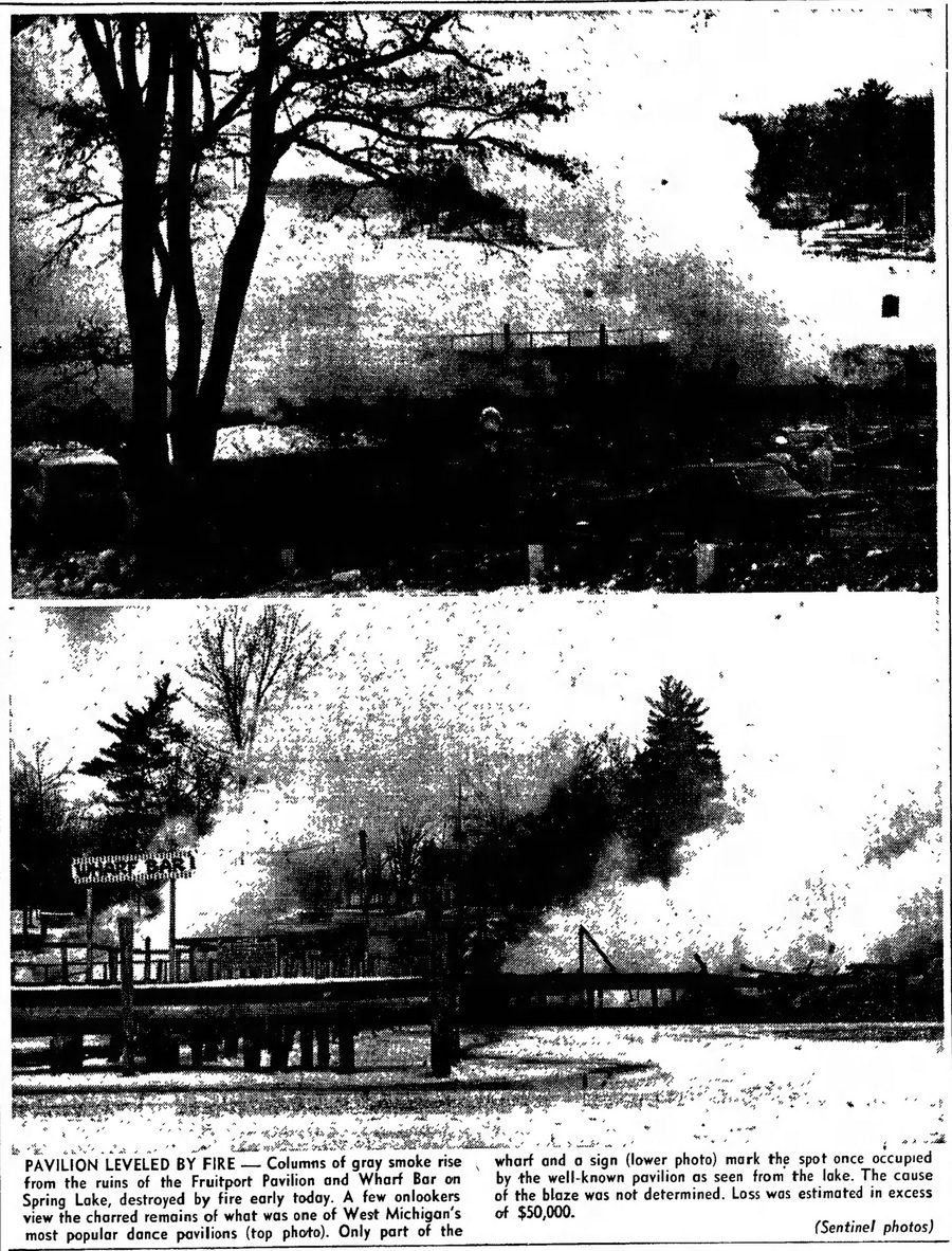 Fruitport Pavilion (Pamona Pavlion) - Jan 4 1963 Article On Fire
